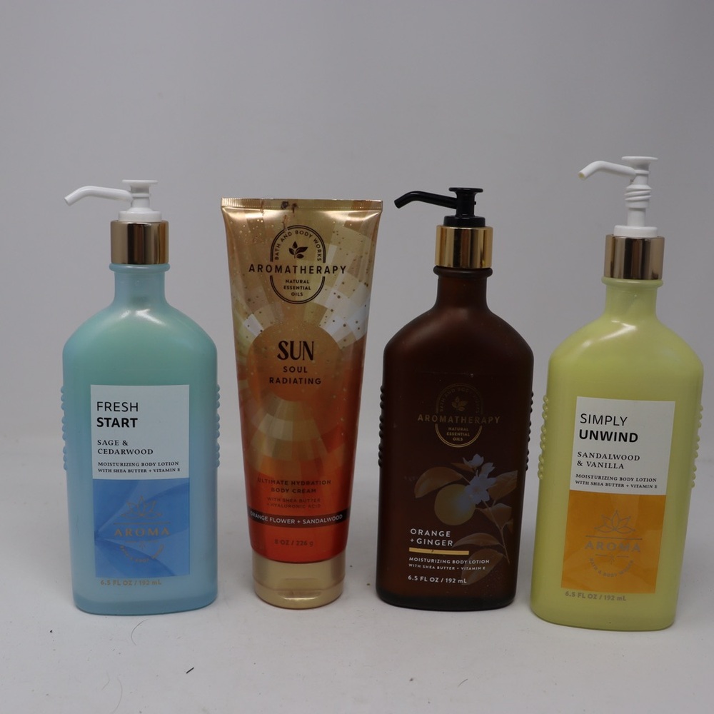 Bath & Body Works Aromatherapy Body Wash Set - Blue, Gold, Brown, Cream